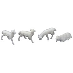 Conjunto de 4 ovejas para estatuas de 4 cm Mondo Presepi 2