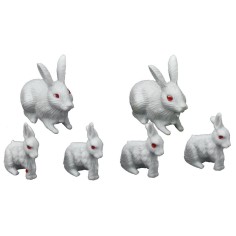 Famiglia di conigli per statue 12 cm Mondo Presepi