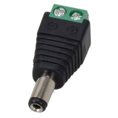 Conector macho de 5,5x2,1mm con terminales de tornillo.
