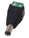 Conector macho de 5,5x2,1mm con terminales de tornillo.