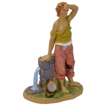 Pastore alla fontana cm 20 lux Mondo Presepi