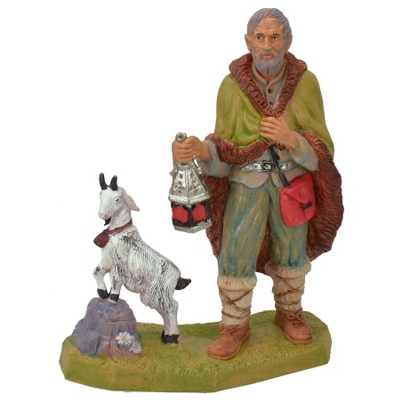 Pastore con lanterna e capra serie 20 cm lux Mondo Presepi