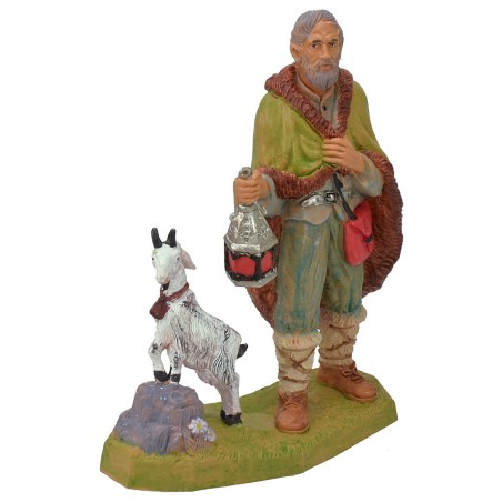 Pastor con linterna y cabra serie 20 cm lux Mondo Presepi