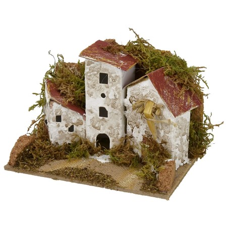 Gruppo di casette per presepe cm 15x10,5x10 h