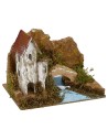 Small houses with river for nativity scene cm 15x10,5x11,5 h