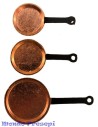 Set of 3 copper pans