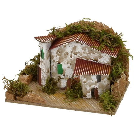 Casette con cortile per presepe cm 15x10,5x9,5 h