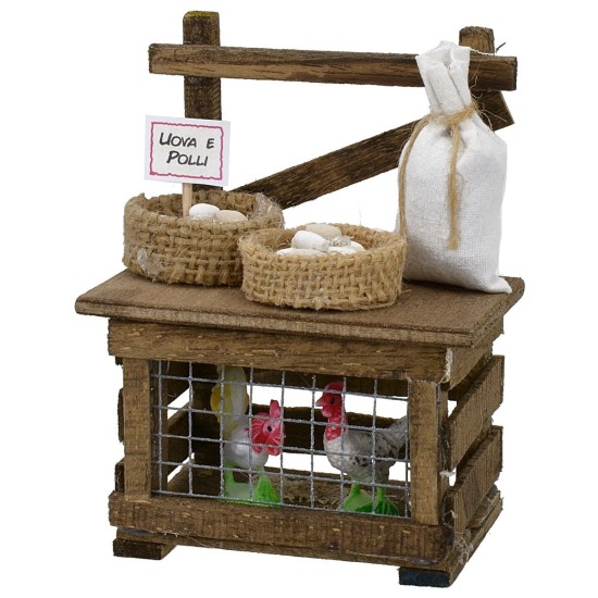 Banchetto con uova e polli cm 8x6x11 h Mondo Presepi