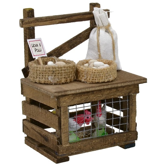 Banchetto con uova e polli cm 8x6x11 h Mondo Presepi