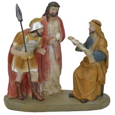 Escena del juicio a Jesús, figuras pascuales de 13 cm.