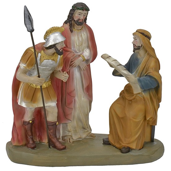 Escena del juicio a Jesús, figuras pascuales de 13 cm.