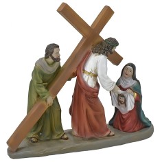 Scena salita sul Monte Calvario cm 13 Statue Pasquali