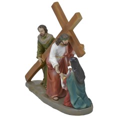Scena salita sul Monte Calvario cm 13 Statue Pasquali Mondo 2