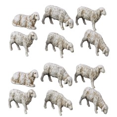 Conjunto de 12 ovejas para estatuas de 6 cm Landi Moranduzzo