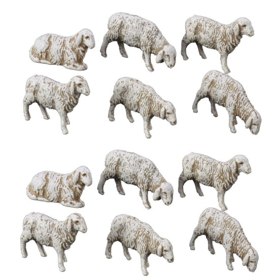 Set 12 pecore per statue cm 6 Landi Moranduzzo Mondo Presepi