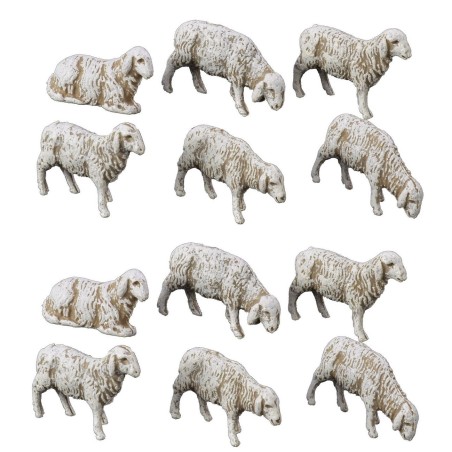 Set 12 pecore per statue cm 6 Landi Moranduzzo Mondo Presepi