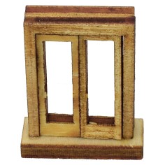 Finestra con telaio in legno cm 2,7x1x3,4 h Mondo Presepi 2