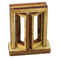Finestra con telaio in legno cm 2,7x1x3,4 h Mondo Presepi