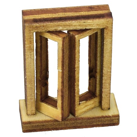 Ventana con marco de madera de 2,7x1x3,4 cm h Mundo Pesebres