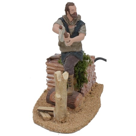 Boscaiolo 15 cm Oliver in movimento Mondo Presepi