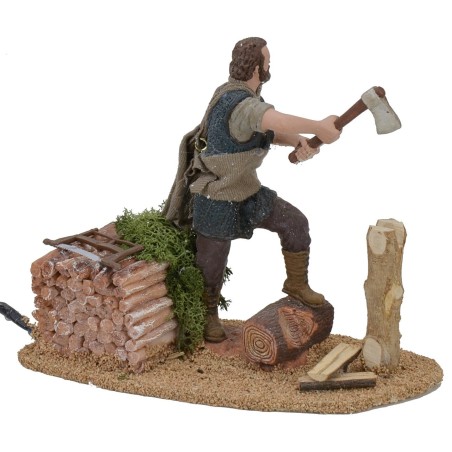 Boscaiolo 15 cm Oliver in movimento Mondo Presepi