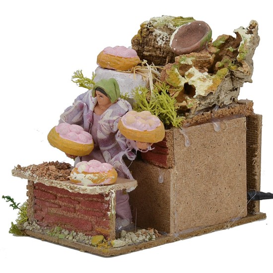 Vendedora de huevos en movimiento Mundo Pesebres