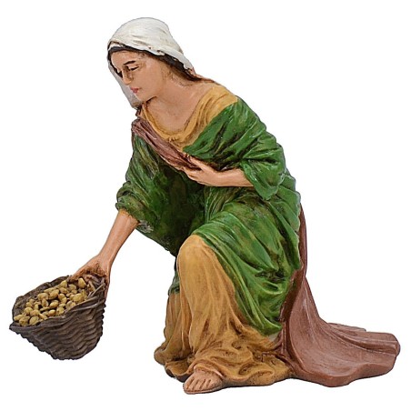 Donna con cesto serie 13 cm Pigini