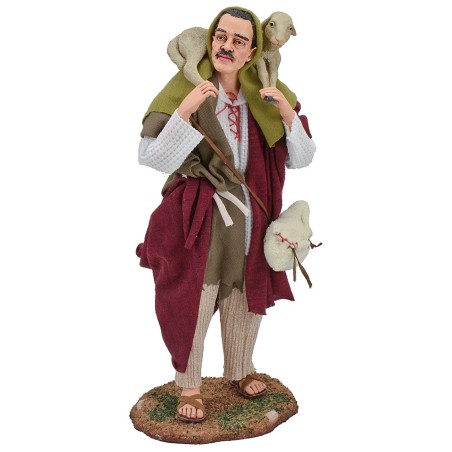 Pastore con agnello in spalle 30 cm Pigini Mondo Presepi