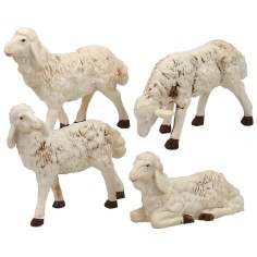 Set 4 pecore patinate per statue 20 cm Mondo Presepi