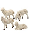 Set 4 pecore patinate per statue 20 cm Mondo Presepi