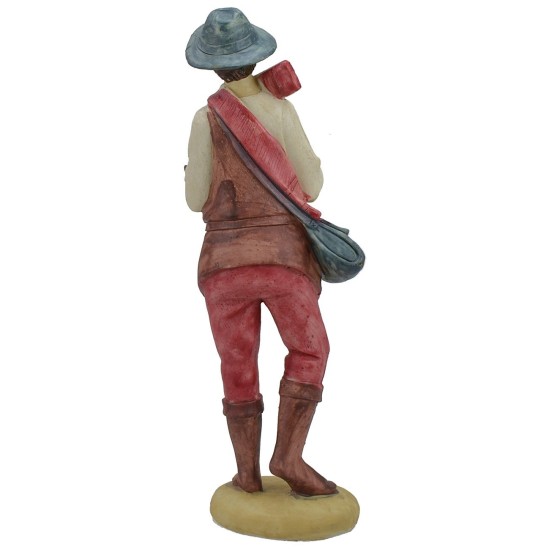 Chico con zampoña de resina serie 40 cm serie, resina, base