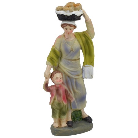 Donna con bambino in resina 30 cm Mondo Presepi