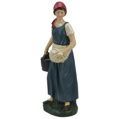Donna con secchio in resina 30 cm Mondo Presepi