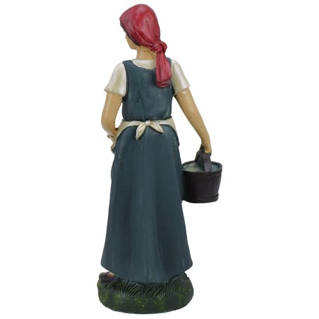 Mujer con cubo de resina 30 cm Mundo Pesebres