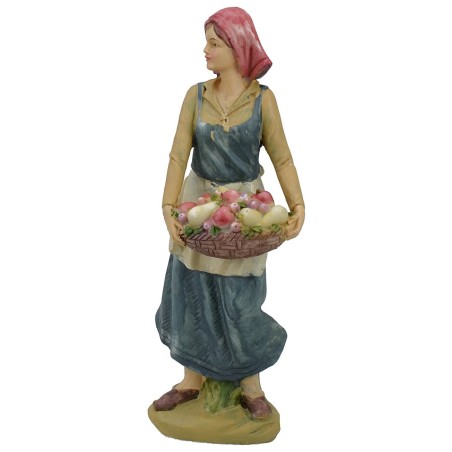 Vendedora de frutas en resina 30 cm Mundo Pesebres