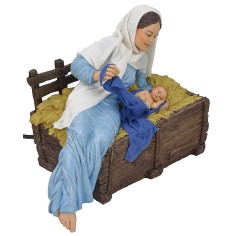 Madonna in motion with little child Pigini series 30 cm 2