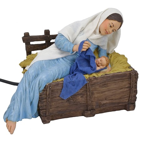 Madonna in motion with little child Pigini series 30 cm