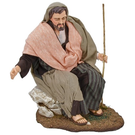 San Giuseppe seduto serie 30 cm Pigini Mondo Presepi