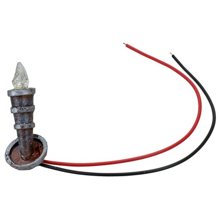 Fiaccola h 3,7 cm tremolante con led rosso 12 v.