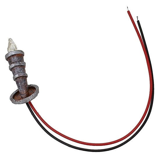 Antorcha de 4,7 cm parpadeante con LED amarillo de 12 V. Mondo Presepi