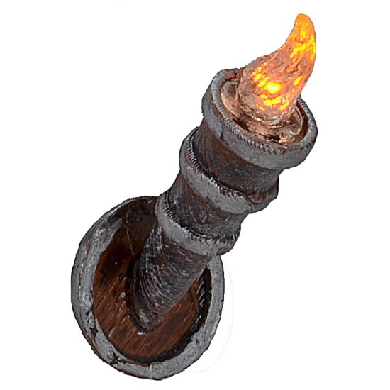 Fiaccola h 4,7 cm tremolante con led giallo 12 v.