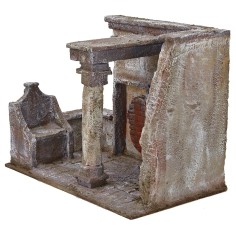 Ambientazione flagellazione di Cristo al foro con poltrona di