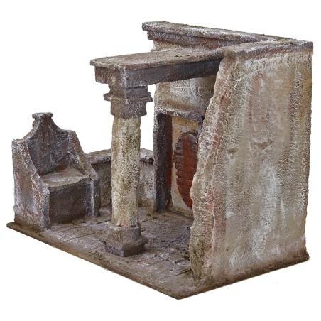 Setting scourging of Christ at the forum with Pilate's chair