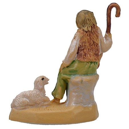 Cm 4 pastore seduto con pecora Mondo Presepi