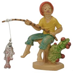 Cm 8 Pescatore lux con pesce Mondo Presepi