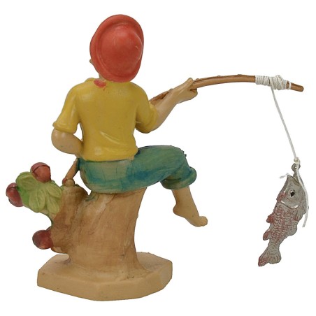 Cm 8 Pescatore lux con pesce Mondo Presepi