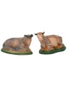 Conjunto de buey y burro de 8 cm en PVC Mondo Presepi