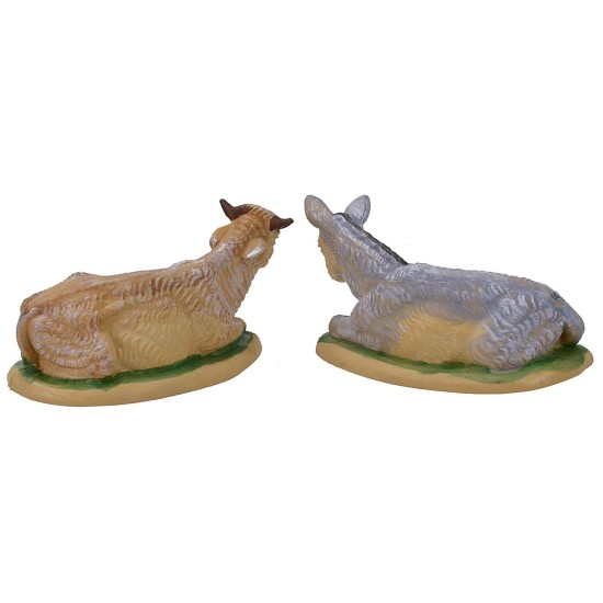 Cm 8 Set bue e asino lux in pvc Mondo Presepi