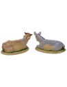 Conjunto de buey y burro lux de 8 cm en PVC Mondo Presepi