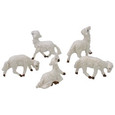 Conjunto de 5 ovejas para el belén para pastores de 8 cm 2